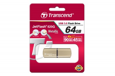 Transcend JetFlash®820G USB 3.0 Vàng Gold Type A connectors flash drive 64 GB