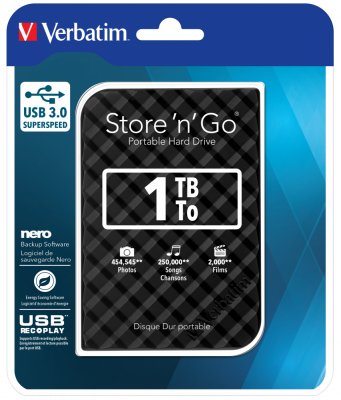 Ổ cứng di động Verbatim 2.5' USB 3.0 1TB (Đen)