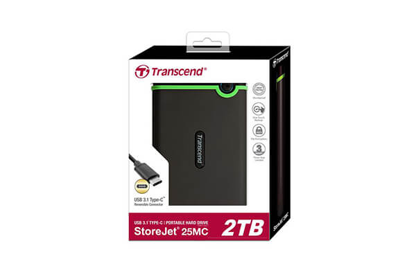 Ổ cứng di động 2 TB cho PC Rugged StoreJet® 25MC Đen xanh lá quân đội USB Type-C