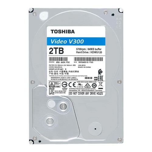 Ổ cứng Toshiba Internal 3.5" 2TB VideoStream V300 series (64MB) 5700rpm SATA3 (6Gb/s)_HDWU120UZSVA