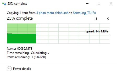 Kiểm tra Ổ cứng di động Samsung SSD T3