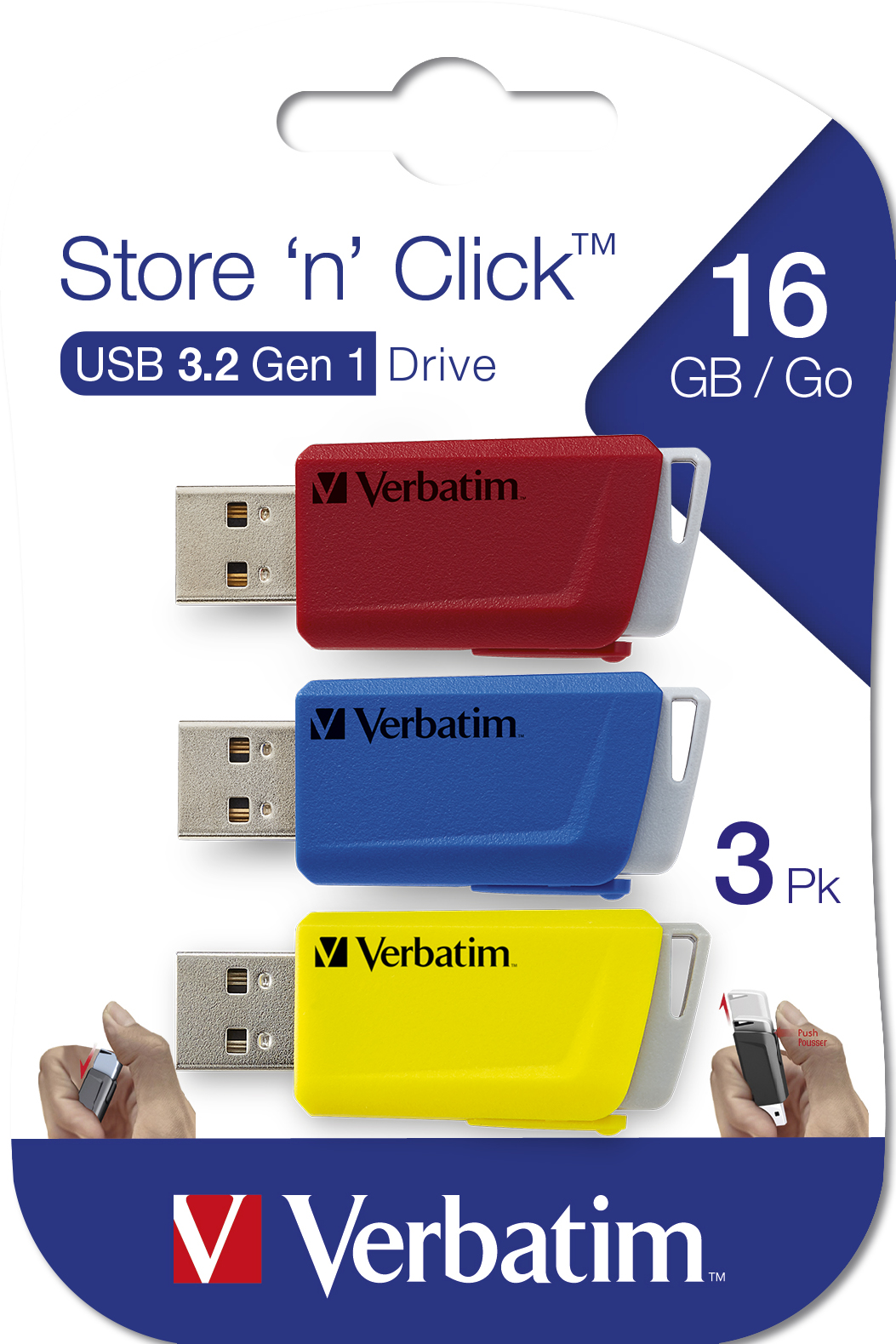 Verbatim USB Store’n’Click. Khoá và trượt
