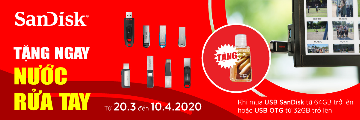 Sandisk: Mua USB tặng nước rửa tay đánh bay Virus