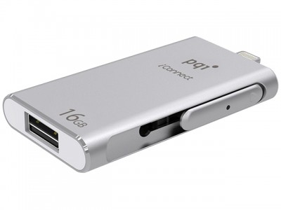 USB OTG PQI iConnect 16GB for iPod, iPad, iPhone - Silver
