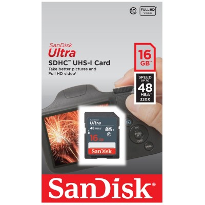 Thẻ nhớ Sandisk SDHC Ultra UHS-1 16GB, 48Mb/s SDSDUNB-016G-GN3IN