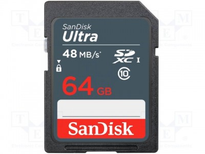 Thẻ nhớ SD Sandisk Ultra UHS-1 64GB, 48MB/s SDSDUNB-064G-GN3IN