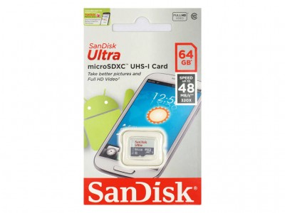 Thẻ nhớ SanDisk MicroSDHC Ultra 64GB, 48MB/s SDSQUNB-064G-GN3MN