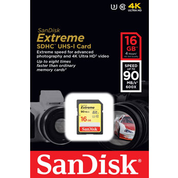 Thẻ nhớ SD SanDisk Extreme 16GB - 90MB/s SDSDXNE-016G-GNCIN