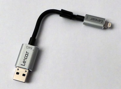 USB Lightning Lexar Jumpdriver C20i 64GB - LJDC20I-64GBBBAP iPhone, iPad