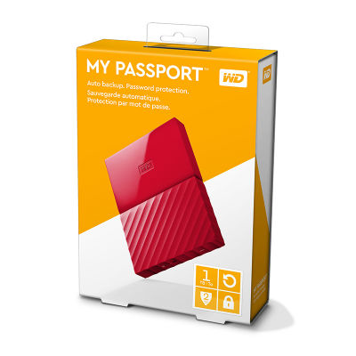 Ổ cứng di động WD My Passport 1TB - New 2016 (Đỏ) WDBYNN0010BRD