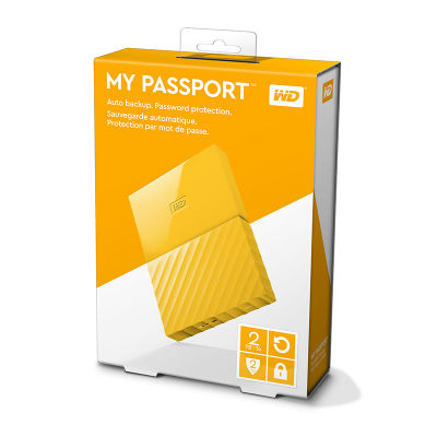 Ổ cứng di động WD My Passport 2TB - New 2106 (Vàng) WDBS4B0020BYL