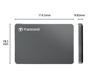 Transcend StoreJet 25C3 1TB Aluminum design Iron Gray