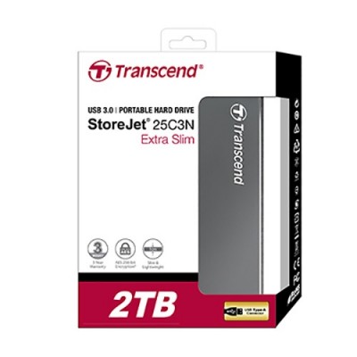 Transcend StoreJet 25C3 2TB Aluminum design Iron Gray 