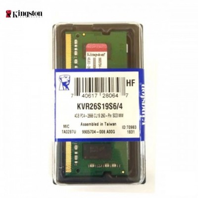 Ram Laptop Kingston SODIMM 1.2V 4GB 2666MHz DDR4 Non-ECC CL19 SODIMM 1Rx16 - KVR26S19S6/4