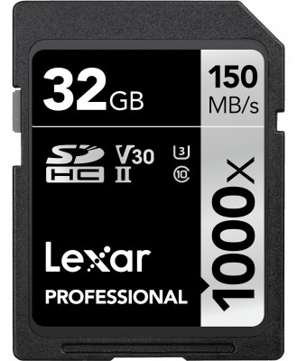 Thẻ nhớ 32GB Pro 1000X SDHC UHS2 U3 150MB/90MB/s Lexar