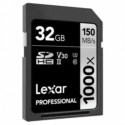 Thẻ nhớ 32GB Pro 1000X SDHC UHS2 U3 150MB/90MB/s Lexar