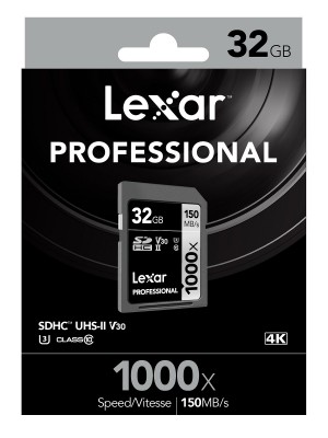 Thẻ nhớ 32GB Pro 1000X SDHC UHS2 U3 150MB/90MB/s Lexar
