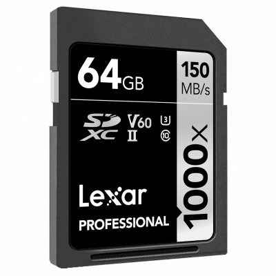 Thẻ nhớ 64GB Pro 1000X SDXC UHS2 U3 150MB/90MB/s Lexar