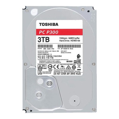 Ổ cứng Toshiba Internal 3.5" 3TB Desktop P300 series (64MB) 7200rpm SATA3 (6Gb/s)_HDWD130UZSVA