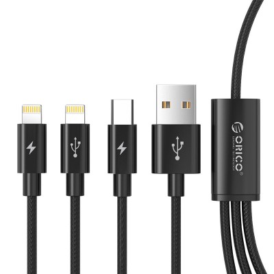 Cáp sạc điện thoại 3 trong 1 Lightning/Type C/Micro B USB 2.0 (UTS-12)