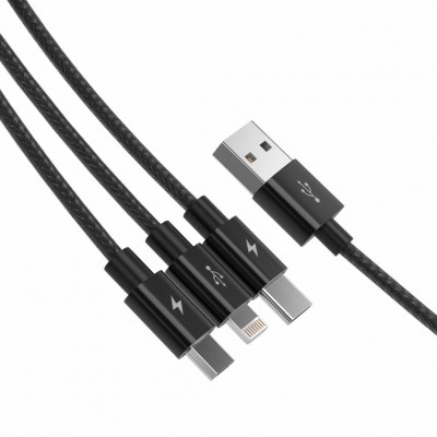 Cáp sạc điện thoại 3 trong 1 Lightning/Type C/Micro B USB 2.0 (UTS-12)