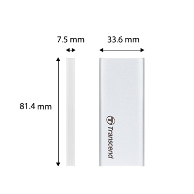 Ổ cứng di động SSD Transcend ESD240C 480 GB 2.5" USB Type C - TS480GESD240C (Bạc)