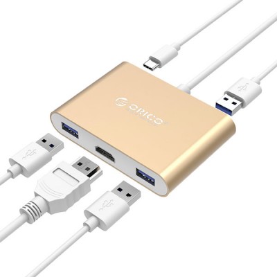 Bộ chia Orico Type C ra 4 cổng HDMI/ VGA/ Type C/ USB 3.0 (RCNB-GD)