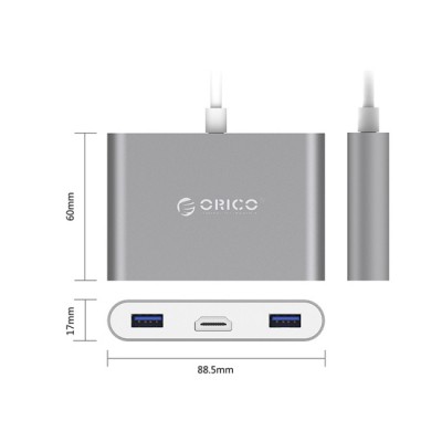 Đầu chuyển đổi Orico Type C sang 5 cổng HDMI/Type C/3*USB 3.0 (RCH3A-GD)