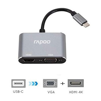 Cáp chuyển USB Type-C sang HDMI và VGA Rapoo XD10V