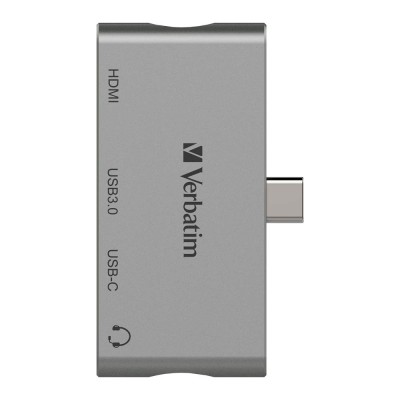 Bộ chia Verbatim TypeC ra HDMI, USB 3.0, Type C PD, 3.5 Aux ( Xám)