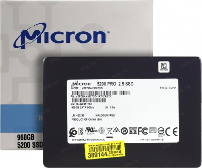Ổ cứng SSD Enterprise Micron 5200 PRO 960 GB 2.5 inch SATA III MTFDDAK960TDD-1AT16AB