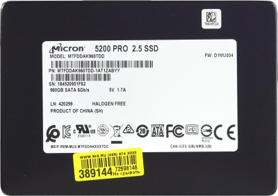 Ổ cứng SSD Enterprise Micron 5200 PRO 3840 GB 2.5 inch SATA III MTFDDAK3T8TDD-1AT16AB