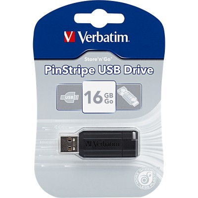 USB Verbatim Store'n' Go PinStripe 16GB ( Màu đen)