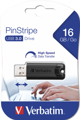 USB Verbatim Store'n' Go PinStripe 16GB 3.0 ( Màu đen)
