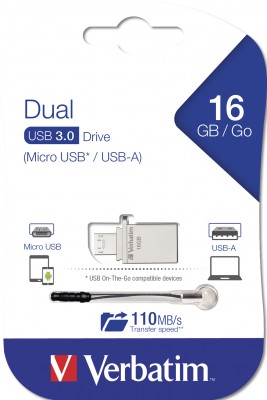 USB Verbatim Store'n' Go OTG Micro USB 3.0 16GB 