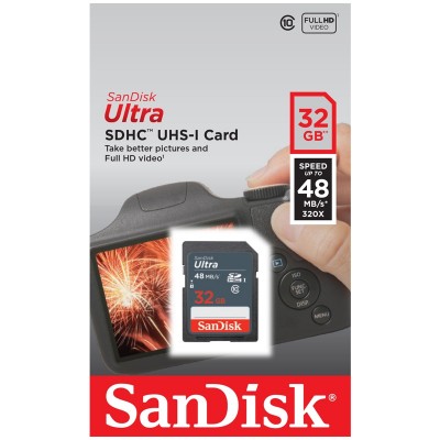 Thẻ nhớ SD Sandisk Ultra 32GB Class10 - 48MB/s SDSDUNB-032G-GN3IN