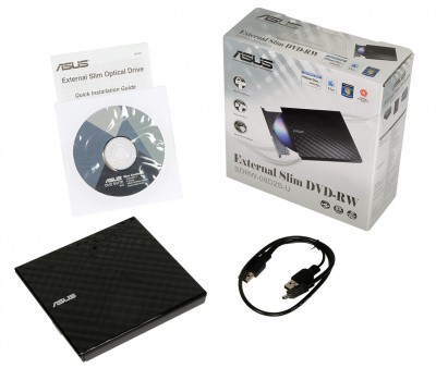 Ô đĩa cắm ngoài ghi DVD ReWriter ASUS SDRW-08D2S-U USB 2.0 Đen