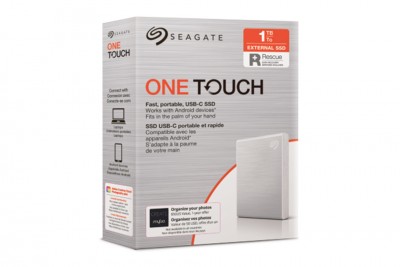 Ổ cứng gắn ngoài SSD Seagate One Touch 1TB USB-C + Rescue STKG1000401 (Bạc)