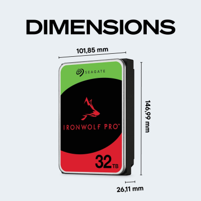 Ổ cứng HDD Seagate IronWolf Pro 32TB Enterprise NAS – CMR 3.5 inch SATA 6Gb/s 7200 RPM 512MB Cache