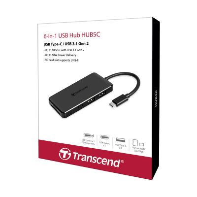 Bộ chia cổng 6-in-1 Type - C HUB5C Transcend 