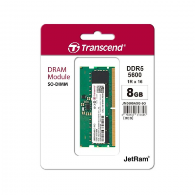 Thanh ram dùng cho Laptop hiệu Transcend 8GB JM DDR5 5600 SO-DIMM 1Rx16 1Gx16 CL46 1.1V