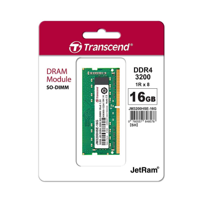 Thanh ram dùng cho Laptop hiệu Transcend 16GB JM DDR4 3200 SO-DIMM 1Rx8 2Gx8 CL22 1.2VV