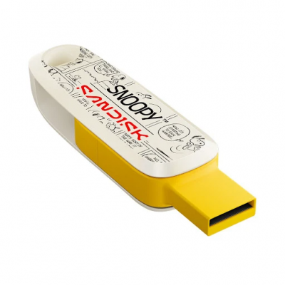 DDDC6 Snoopy Phone Drive, SanDisk- 256GB USB 3.2/Type C-A, Yellow- SDDDC6-256G-PS46