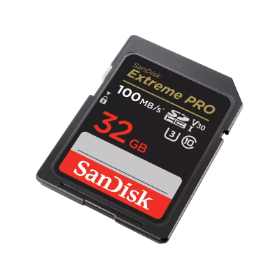 Thẻ nhớ SanDisk 32G Extreme Pro,V30,U3,C10,UHS-I,100MB/s R,90MB/s - SDSDXXO-032G-GN4IN