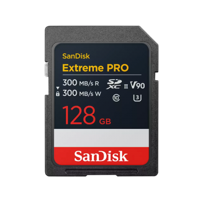 Thẻ SD SanDisk 128G Extreme Pro SDXC, 300MB/s R,300MB/s W,V90,C10,UHS-II,U3,RPD2,4x6 