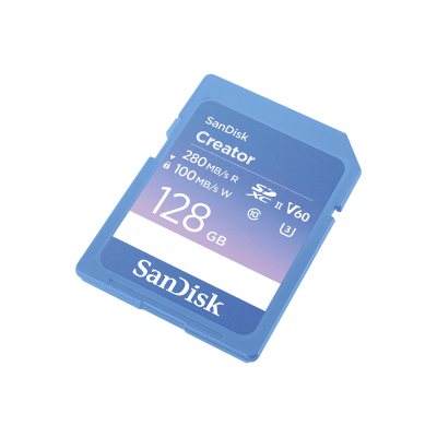 Thẻ nhớ SanDisk 128G, SDSDXEP-128G-GNCIS, Extreme PRO SD,280/100MB/s,C10,UHS-II,U3,V60,RPD2,Blue Creator Card