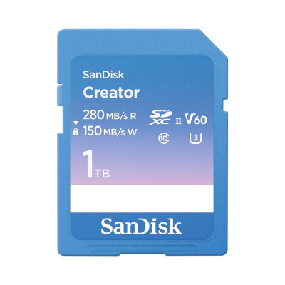Thẻ nhớ Sandisk Extreme PRO SD 1T00, 280/150MB/s, C10,UHSII,U3,V60, RPD2,Blue Creator Card,W/JC,4x6 Blister,Imaging,Global _SDSDXEP-1T00-GNCIS