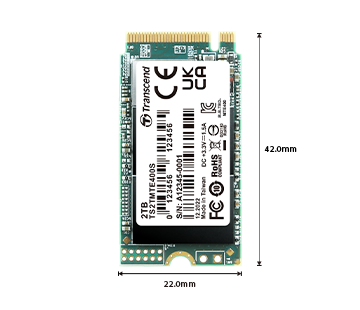 Ổ cứng gắn trong NVMe PCIe Gen3 x4, M.2 2242, 3D NAND - TS1TMTE400S (1TB)