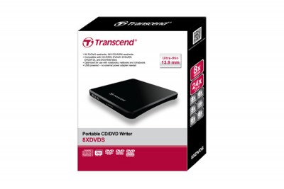 Box DVDRW Transcend Extra Slim 8XDVDS