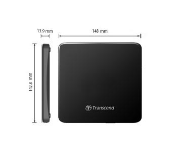 Box DVDRW Transcend Extra Slim 8XDVDS